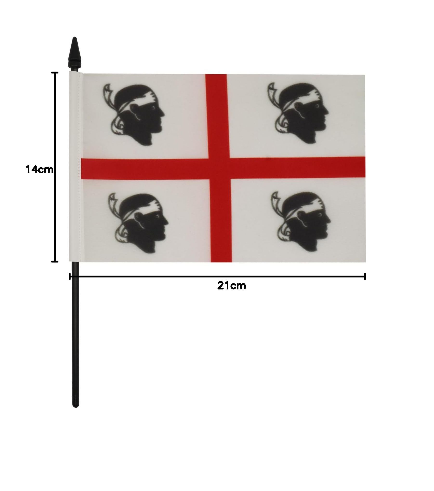 AZ FLAG Bandiera Da Tavolo Sardegna 21x14 cm - Piccola Bandierina Sarda - Italia