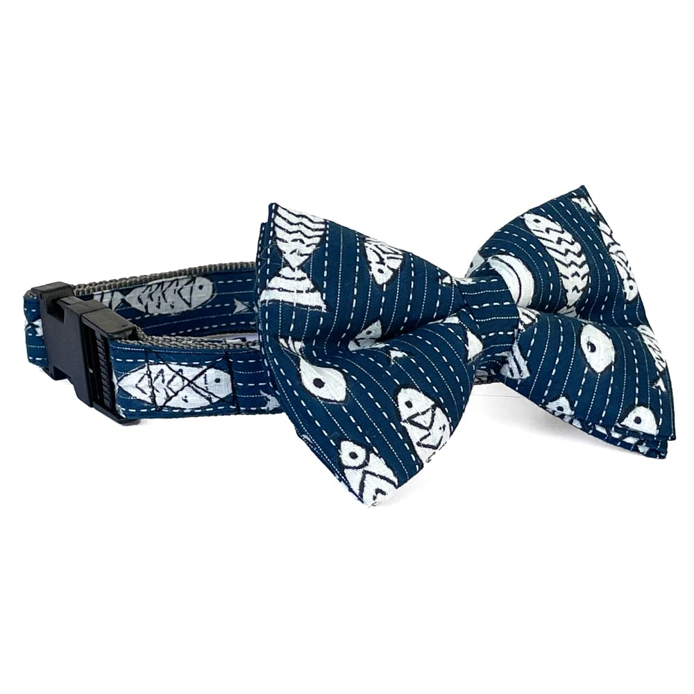 That Dog In Tuxedo Dog Bow Tie Collar Pet Bowtie with Adjustable Dog Collar - Kantha Collection- Fish (Small)- (B07YQLN3JW) Amazon Price History, Amazon Price Tracker