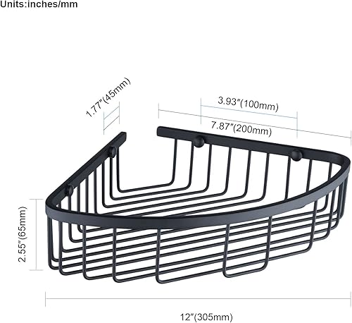 Miniatura 5 de Estante esquinero para ducha de baño, diseño hueco en las esquinas, ultra resistente, de acero inoxidable, organizador de champú, estante de