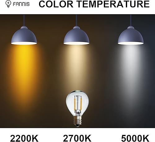 Miniatura 4 de FANNIS Paquete de 6 bombillas LED de repuesto pequeñas S11, 2 W equivalentes a 20 W, bombilla Edison blanca cálida de 2700 K, bombilla de base de