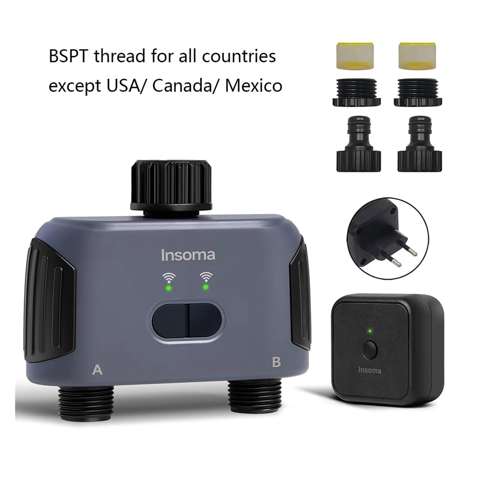 Automatic Water Timer With Wifi Hube 2-Outlet Garden Irrigation Watering System Sprinkler Programmer Tools(BSPT-EU)