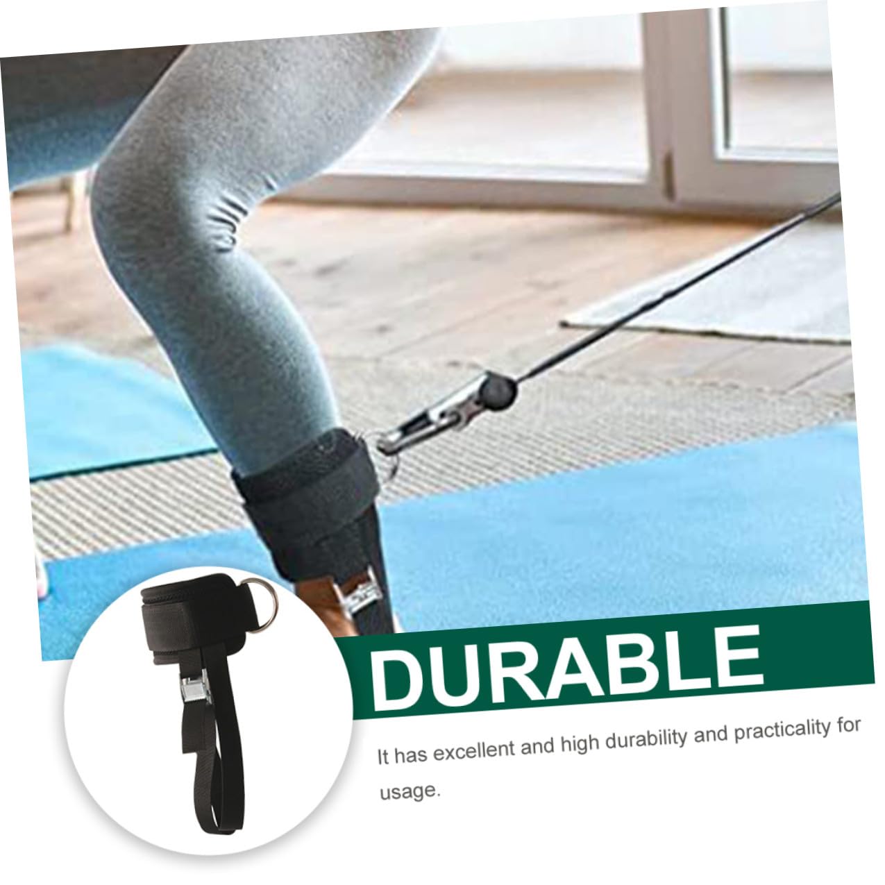 VICASKY Coppia di Fasce per Caviglia Palestra in Poliestere ed Eva, Fascia Regolabile per Allenamento Gambe e Esercizi Manubri, Accessorio Fitness Comodo e Resistente