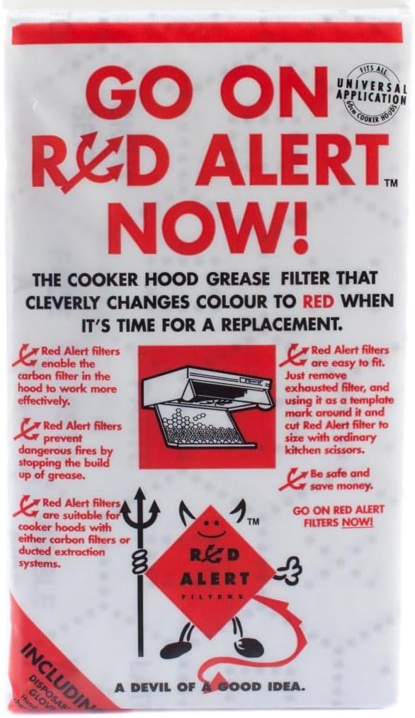 Cooker Hood Grease Filter - Red Alert
