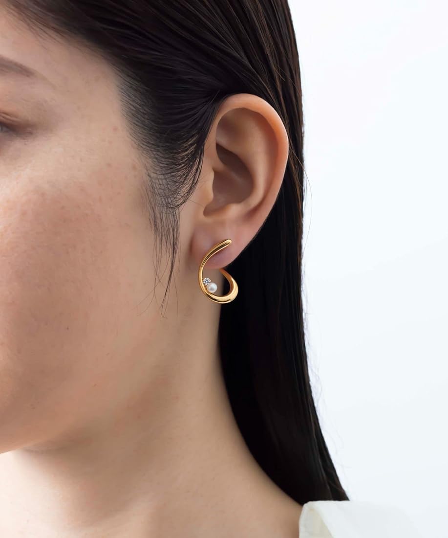 Amazon | (ジュエッテ) Jouete サークルイヤリング パール×ジルコニア