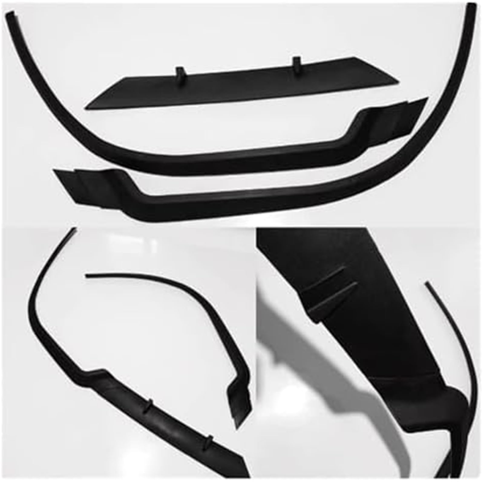 Becquet Avant for Peugeot 206 et Cupra R, kit de 3 pièces, becquet Universel (Blanc) Lame de Pare-Chocs Avant(Black Matte Black)