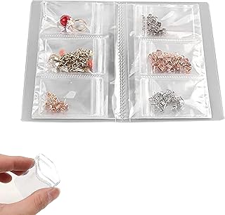 Transparent Jewelry Organizer Storage Book Bag, Anti Oxidation Jewelry Storage, Portable Travel Jewelry Earring Storage Booklet Holder Display Case Box (84 Grids +50pcs Jewelry Storage Bag)