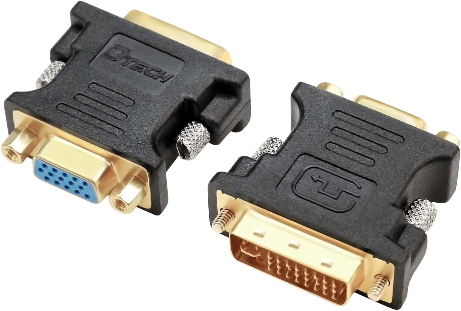 DTECH DVI to VGA Adapter DVI-D Male to VGA Female Converter 1080P Video Connector 24+1 Pin for Monitor Computer Projector