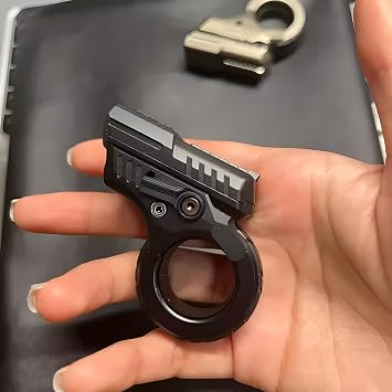 Fidget Gun Slider, Zoom Gun Fidget Toys, Metal Alloy Fidget Toy Gun Slider, Ring Fingertip Toy Gun Adult Fidgety Anxiety Sufferers Stress Relief Relax ADHD EDC Gyro Finger Fidget Toy