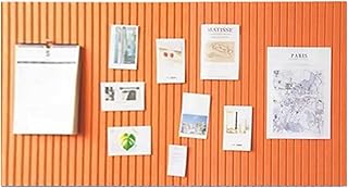 Rokeblau 60x40cm Bulletin Board, Decorative Felt Pin Board, 0.9cm Thick Foldable Photo Display Board with Self-Adhesive Tape, Vision Board for School Home Kitchen Office Walls - Orange