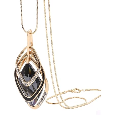 Amazon Starryspirit ロング ネックレス レディース ゴールド 人気 セーターチェーン ラージトップ プレゼント ダイヤｇ ネックレス 通販