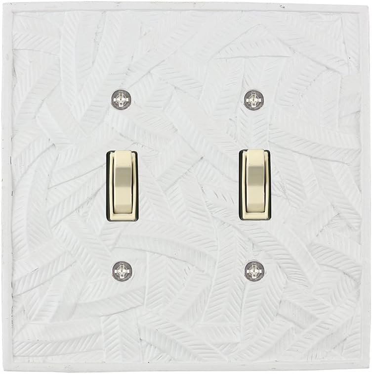 Meriville Island 2 Toggle Wallplate, Double Switch Electrical Cover Plate, Off White