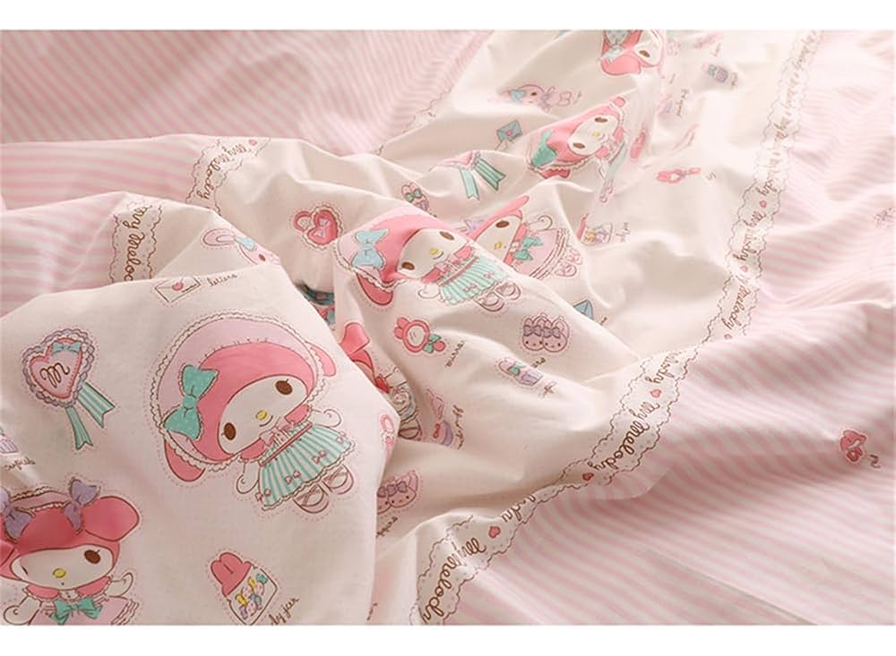 YABYS 3 Pieces Cute Anime My Melody Duvet Cover Set Melody