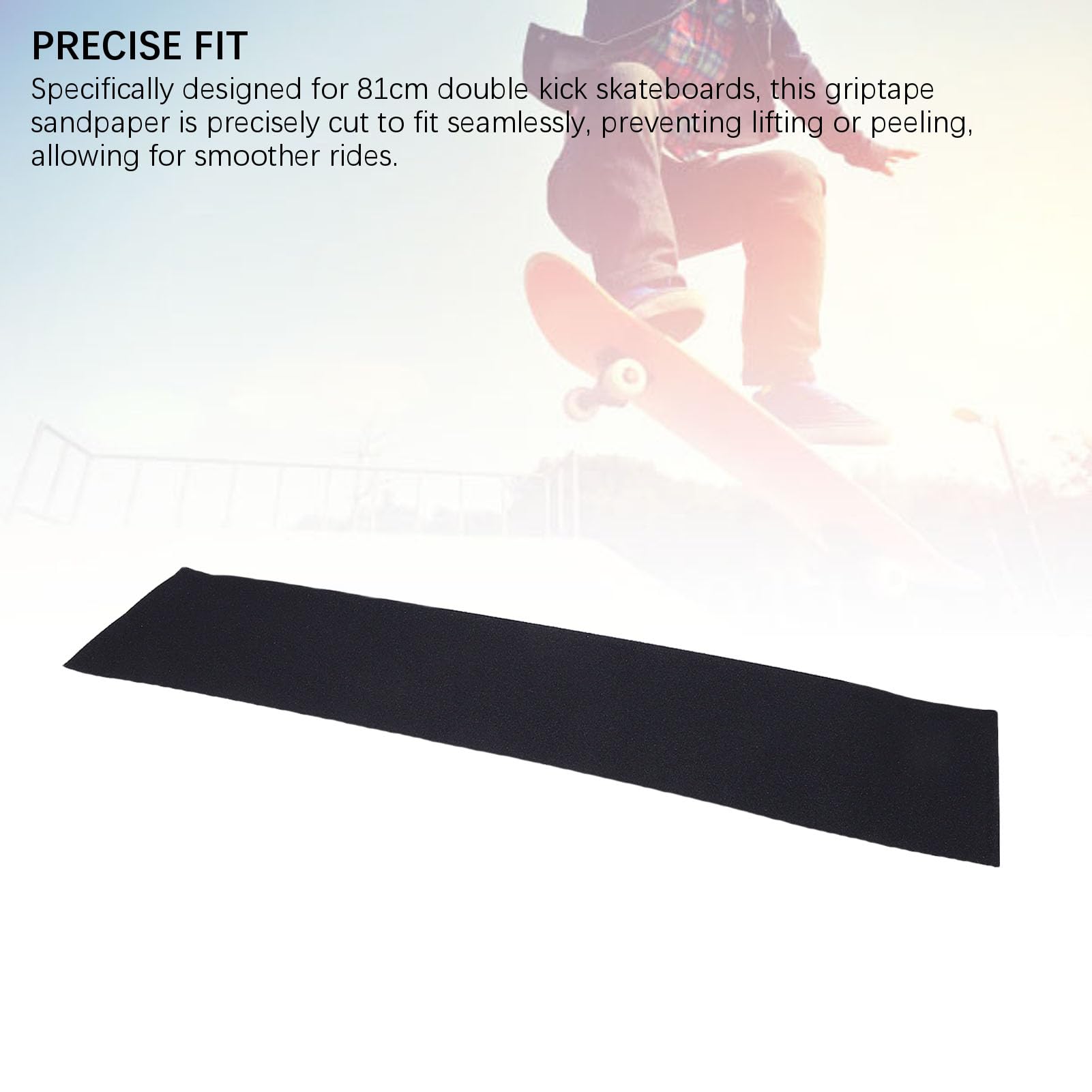 Lot de 10 feuilles de ruban adhésif antidérapant pour longboard, matériau émeri de qualité supérieure, 81 cm, pour patineurs intermédiaires avancés, double coup de pied (Bord long)