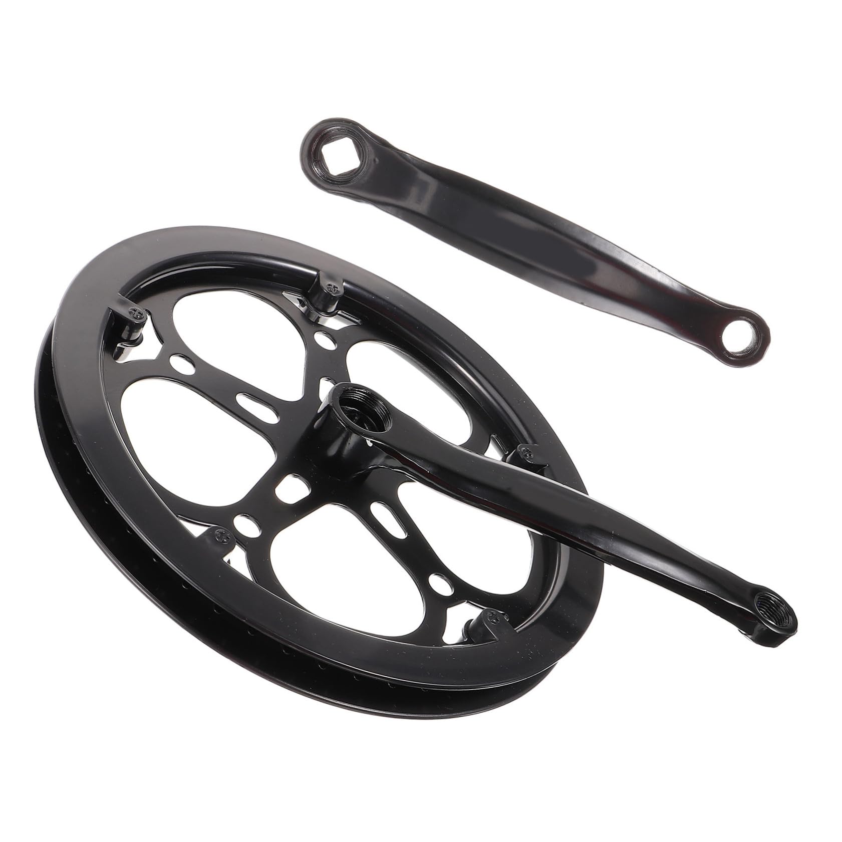 Guarnitura Bici Nera Denti 52t in Ferro Pedivella Bici da Strada Resistente all'Usura Accessori per Sostituzione e Riparazione Braccio Pedivella 170Mm