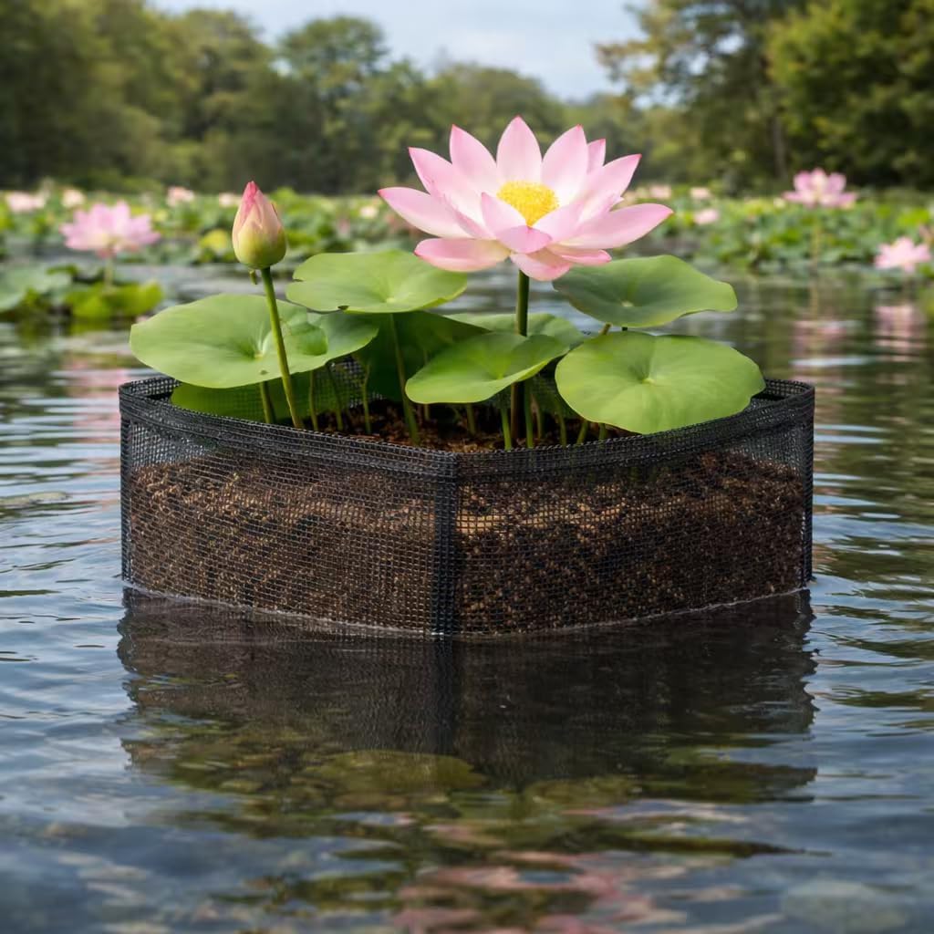 4 Pcs Pond Plant Baskets Aquatic Planting Bags Breathable Mesh Water Garden Plant Pot for Lily Lotus Flower Bog Terrestrial Plant