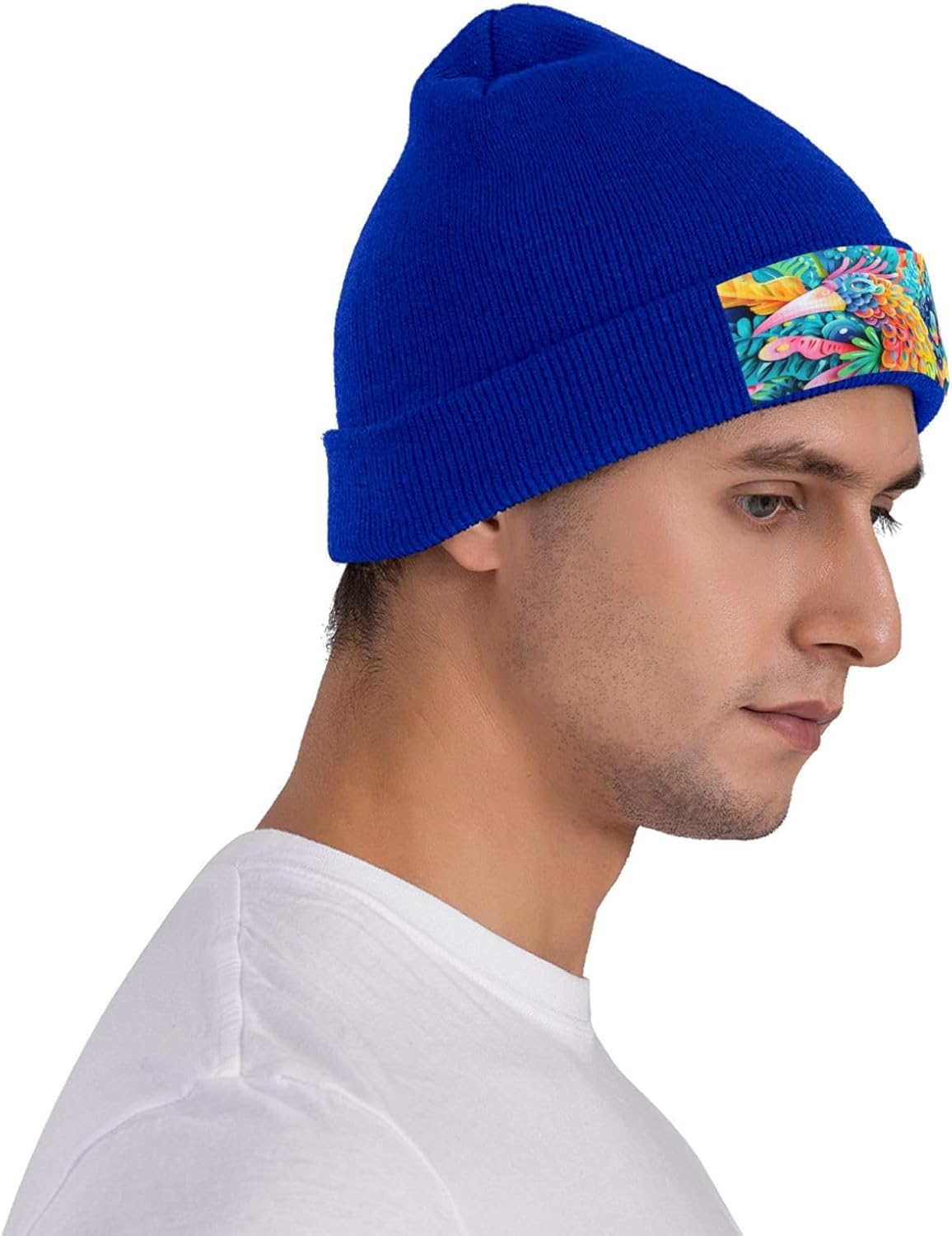 Colorful Bird Pattern Unisex Beanie for Men and Women Knit Hat Winter Beanies, Bulk Knit Hat for Cold Weather