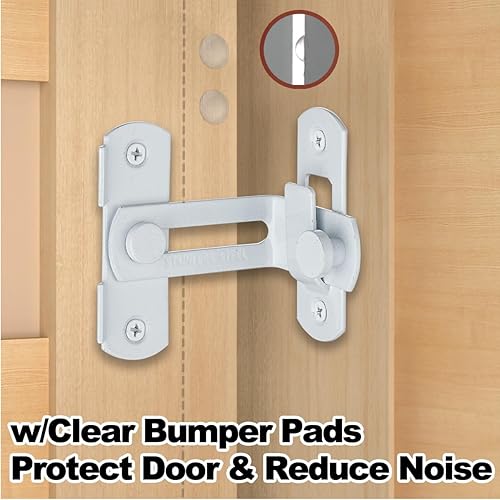 Miniatura 4 de Cerradura de puerta con perno de barril de 90 grados, cerradura de puerta de acero inoxidable grueso, pestillo de puerta corredera, con almohadillas