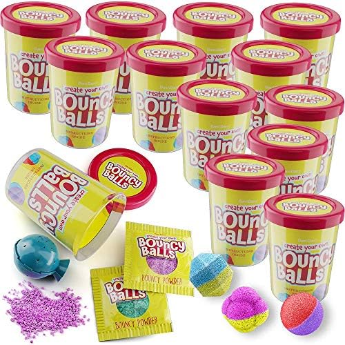 Make Your Own Bouncy Ball Kit - 12 Individual Kits - Science Party Favors - Fun DIY Arts and Crafts for Kids - STEM Projects - Cool Birthday Party Activities for Kids - Create 12 Crystal Balls 8 61pwhIKLUML. AC