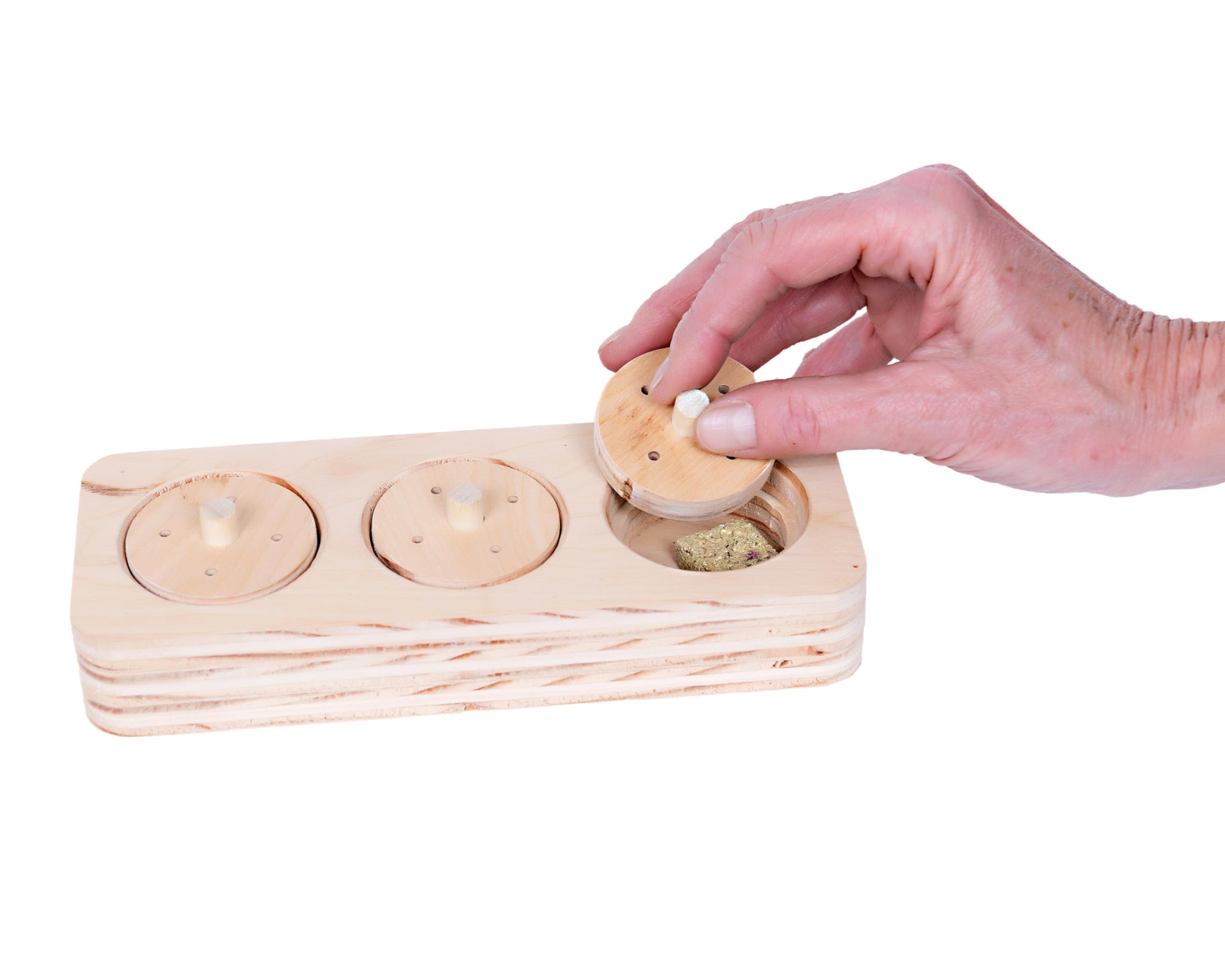 SMALL PET SELECT - Wooden Lid & Drawer Puzzle Bundle for Rabbits Guinea Pigs & Small Pets, Brown, 8”x3”x2” - Image 4