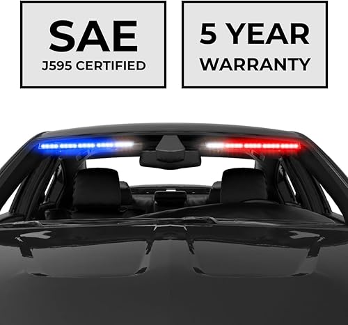 Miniatura 2 de SpeedTech Lights Raptor TIR - Barra de luz estroboscópica para parabrisas superior, interior con división LED, luces de emergencia para vehículos y