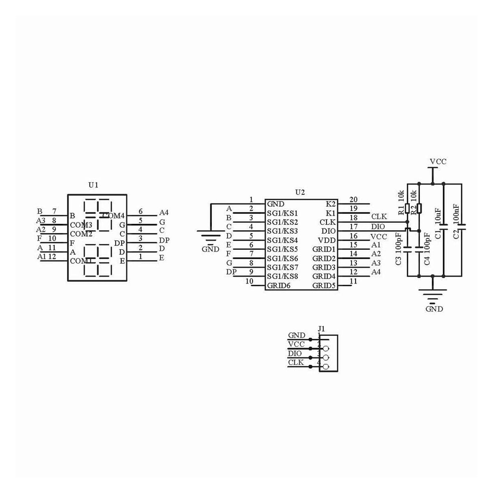 GERUI 10 szt. 0,36 cala 4-cyfrowy moduł LED segmentowy wyświetlacz moduł TM1637 | Red Common für Arduino TM1637 DriveChip Tube Clock Display