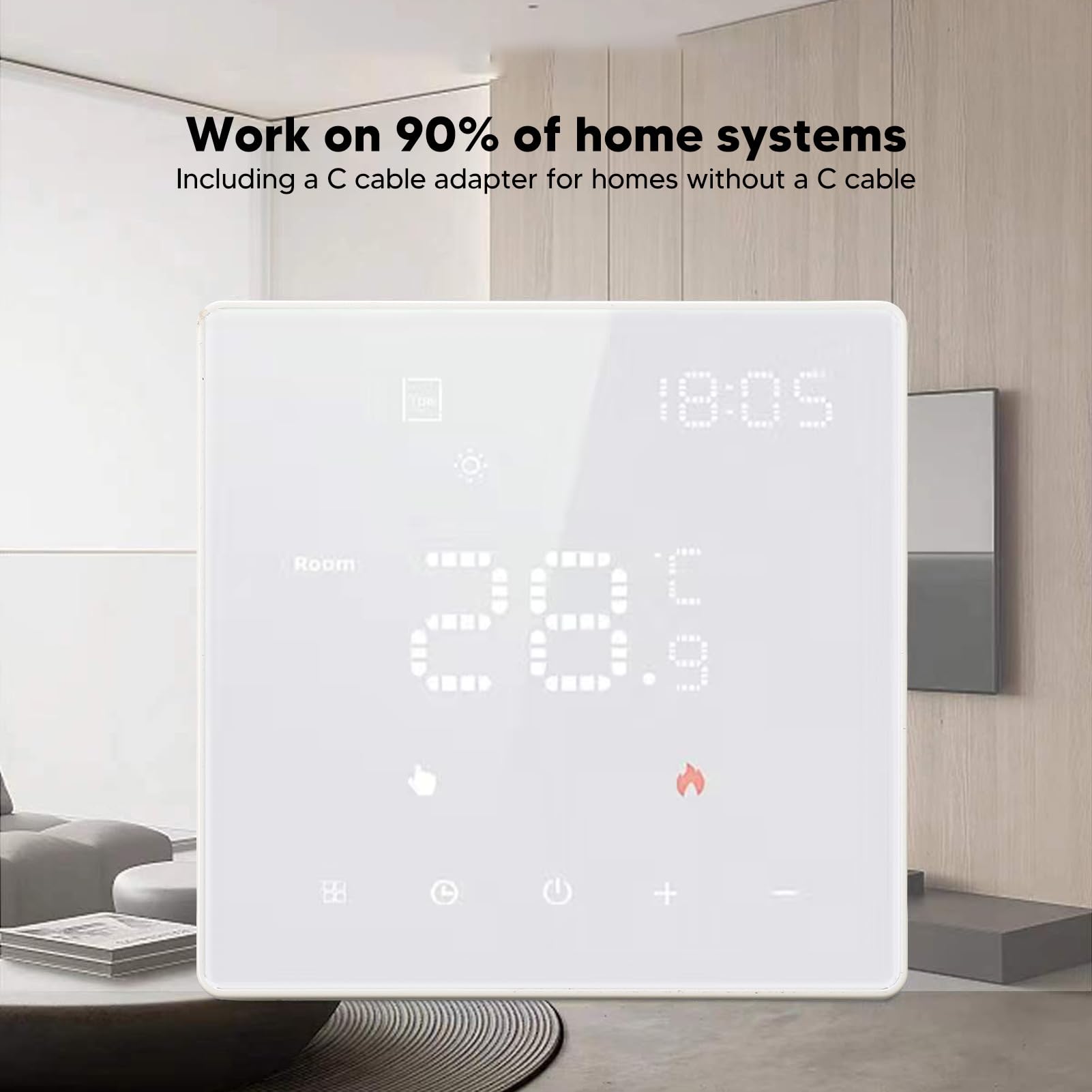 YWBL-WH Termostato Inteligente Control de Aplicación Termostato WiFi Termostato Programable para el Hogar (Horno para Colgar en la Pared con calefacción por)