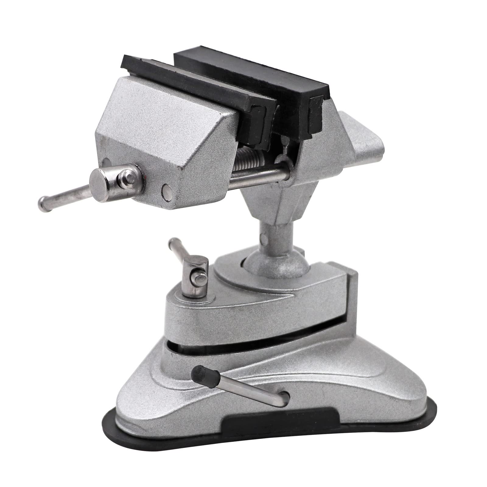 M.Z.A. Tornillo de banco portátil con base de vacío y cabezal giratorio de 360° y potente ventosa giratoria multiángulo para reparaciones de bricolaje, modelado, pintura y manualidades