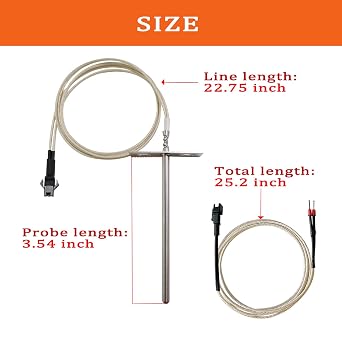 Replacement RTD Temperature Probe Sensor for Most Pit Boss 700& 820 Series Wood Pellet Smoker Grills, RTD High-Temperature Meat Barbecue Probe Sensor