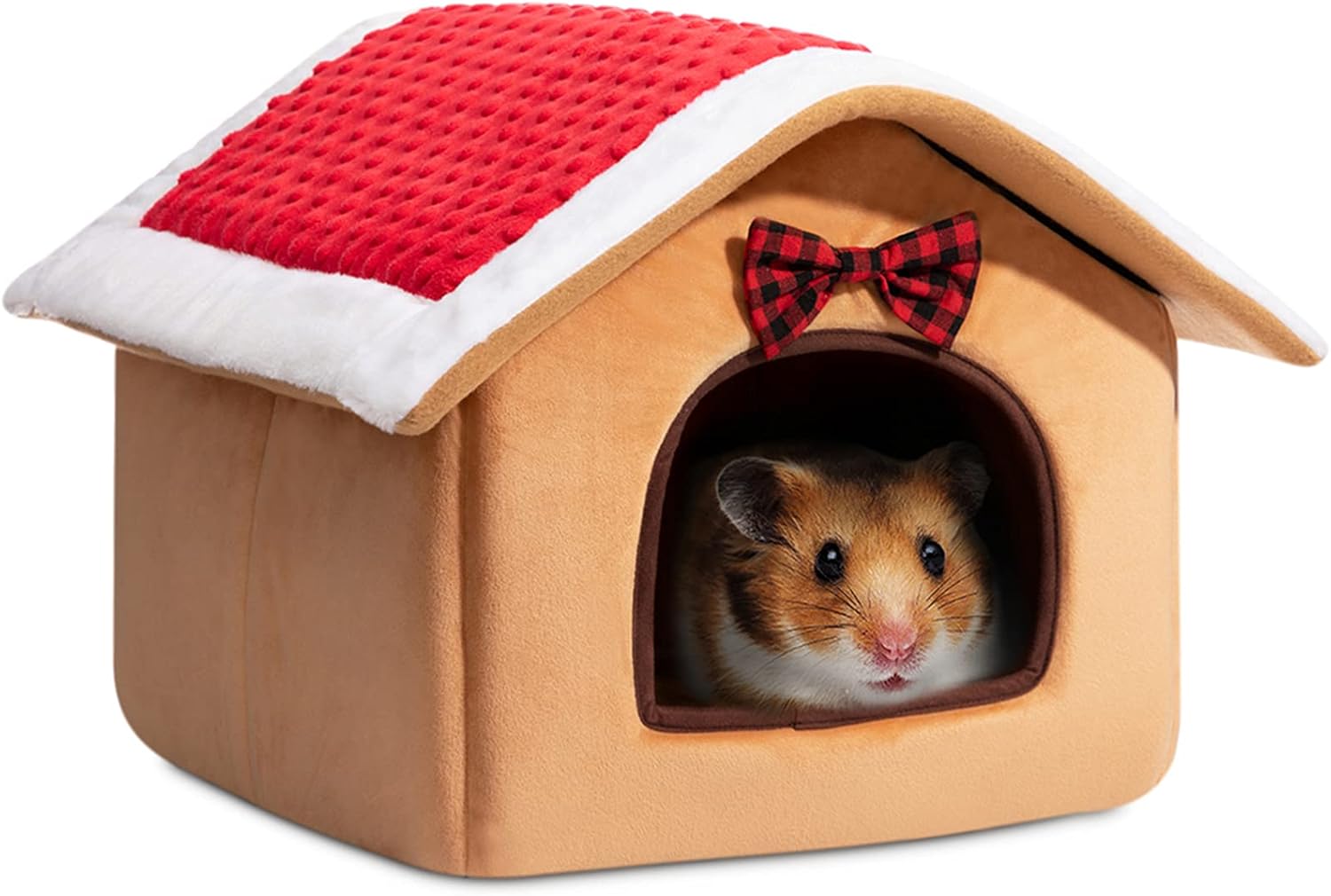 Hollypet Warm Small Pet Animals Bed Dutch Pig Hamster Nest Hedgehog Rat Chinchilla Guinea Habitat Mini House,Dark Gray : Pet Supplies