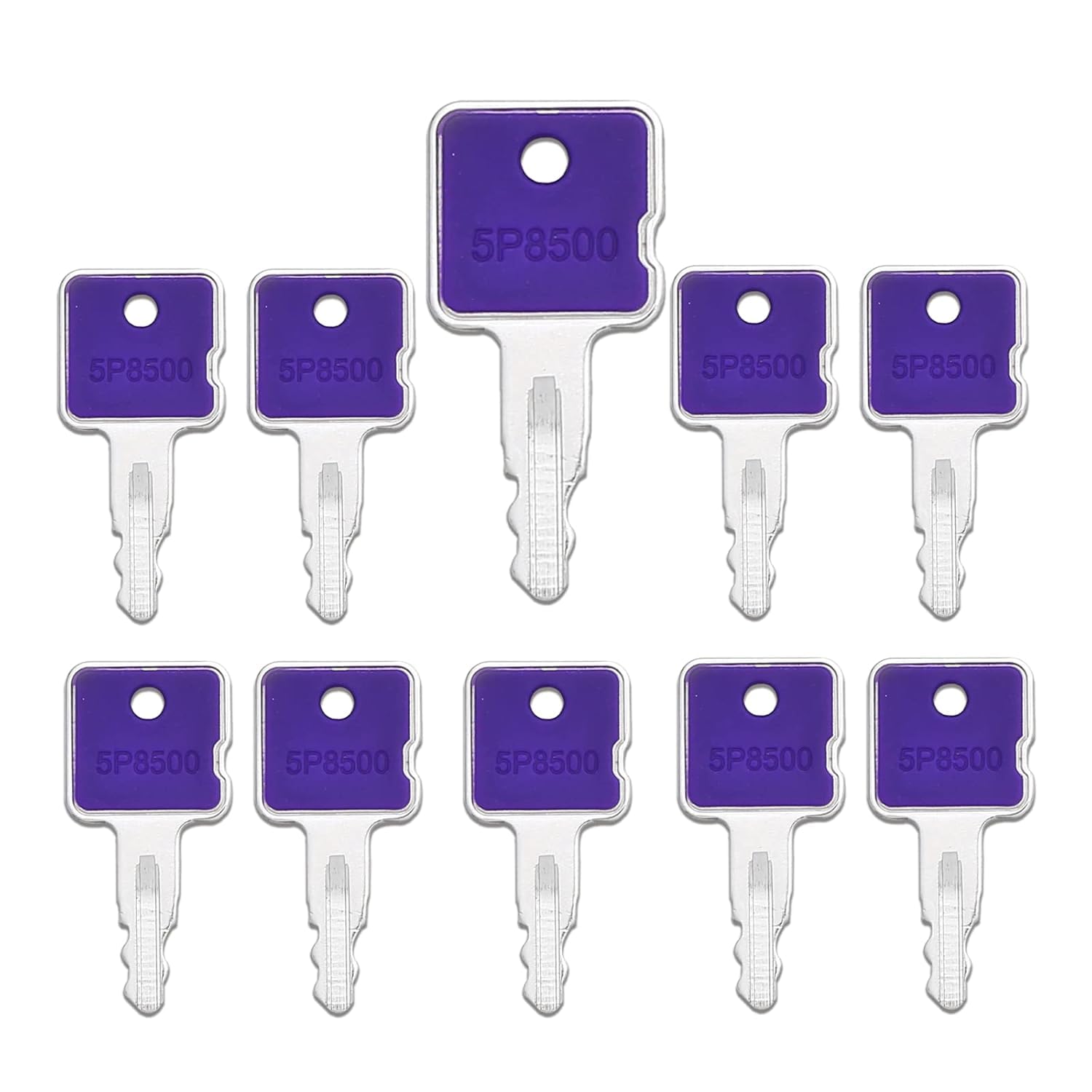 10-Pack CAT Heavy Equipment Keys: Compatible with Caterpillar E200B, E320, E312, E70B, E330 Excavators (Replaces 5P8500)