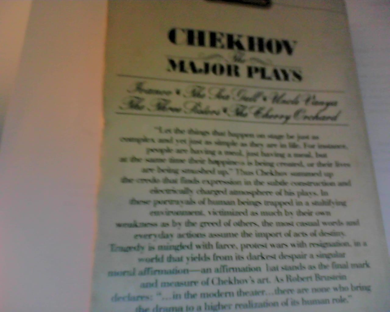 Chekhov : Chekhov the Major Plays (Sc) (Signet classics)