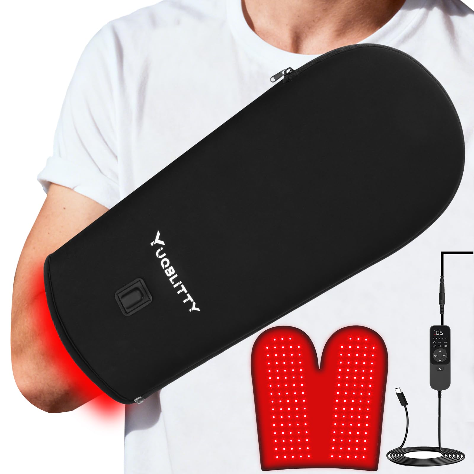 Photo 1 of XXL Large Red-Light-Therapy Glove for Hand and Wrist Joints 156 LEDs, 660nm & 850nm Wearable Infra Heated Small Therapy Mat Devices for Body Back Thign Relax, Timer, for Women Men, 6.6FT Corded