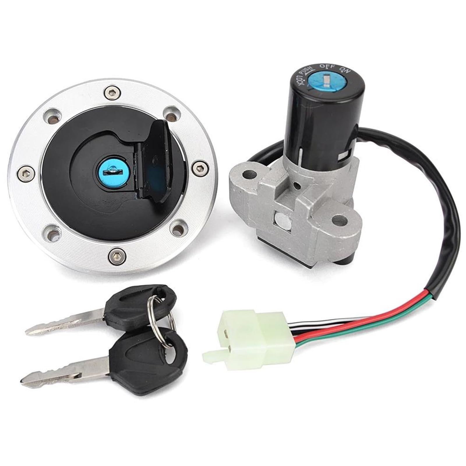 Accesorios para Motocicletas Tapa del depósito de Combustible con Cerradura de Encendido y Llave para Suzuki GSF400 M/N/P Bandit 1989-1995 1994 1993 1992 1991 1990