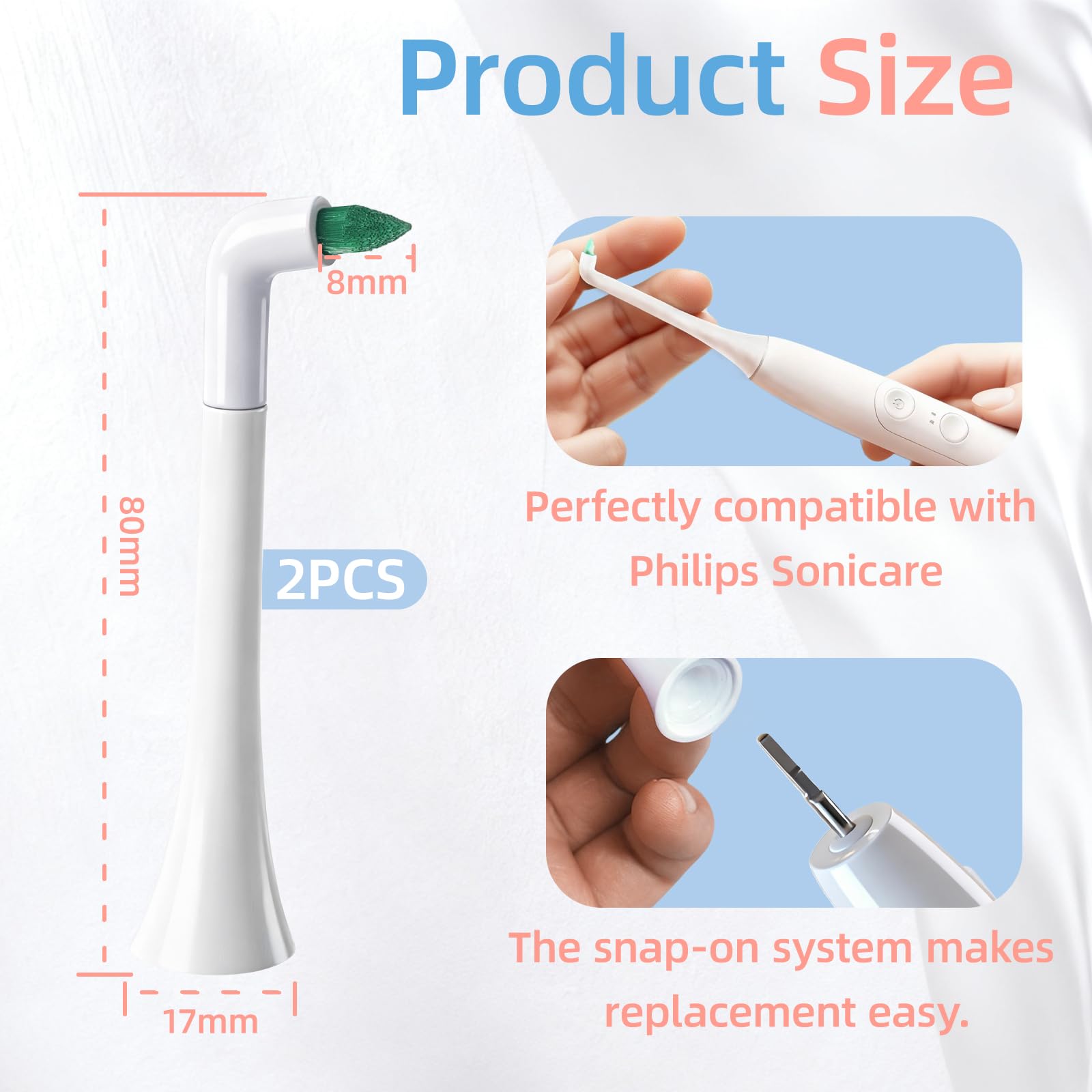 Interdental wymienne głowice do szczoteczek Philips Sonicare – Interdental, wymienne głowice do szczoteczek do zębów do systemu Dontodent Click-on, wymienne głowice do szczoteczek międzyzębowych