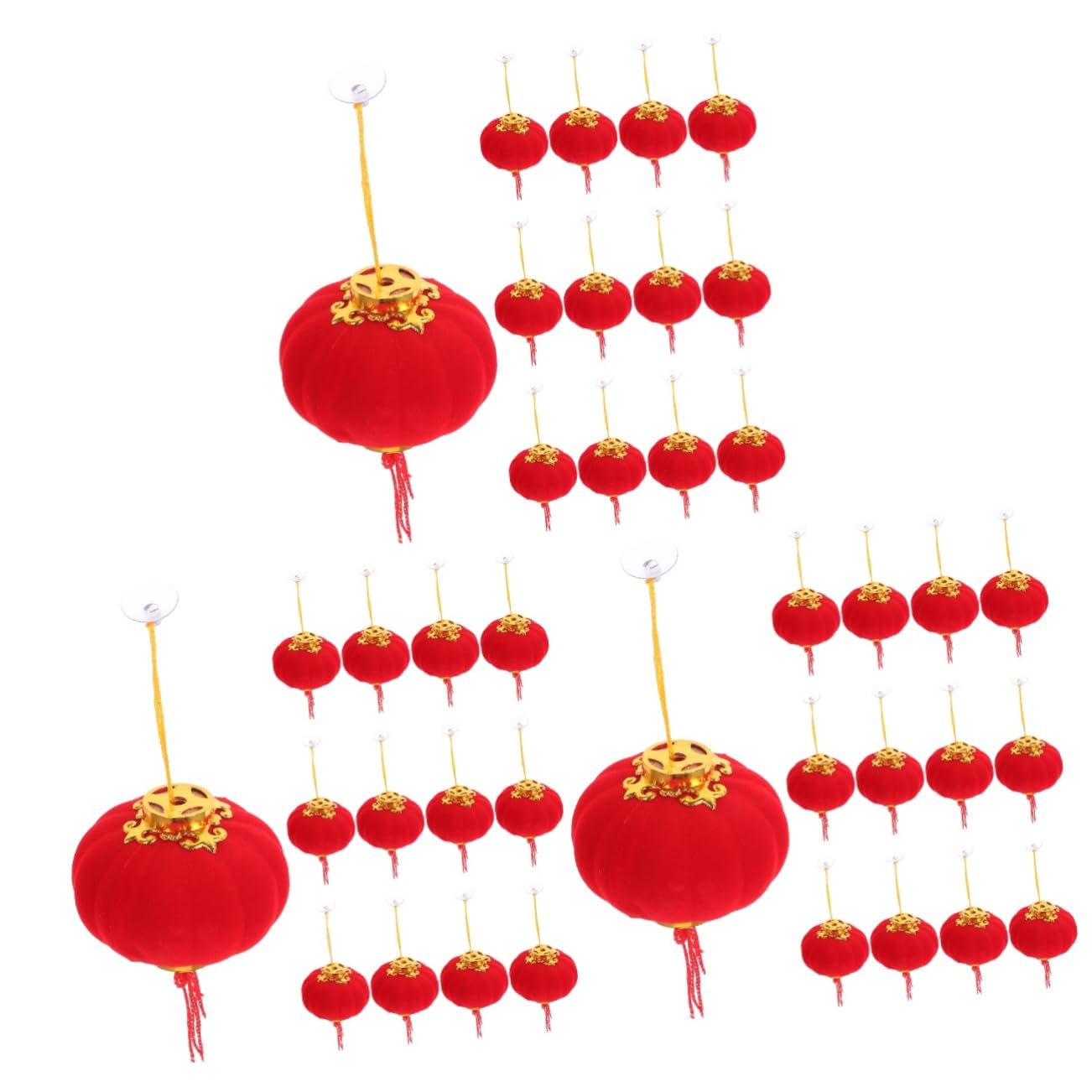 PRETYZOOM 48 STK rote Laterne 2023 Neujahrslaterne Festliche Laternendekorationen chinesische neujahrsdekoration chinesische Laternen Heimdekoration Festival-Anhänger traditionelle Laterne