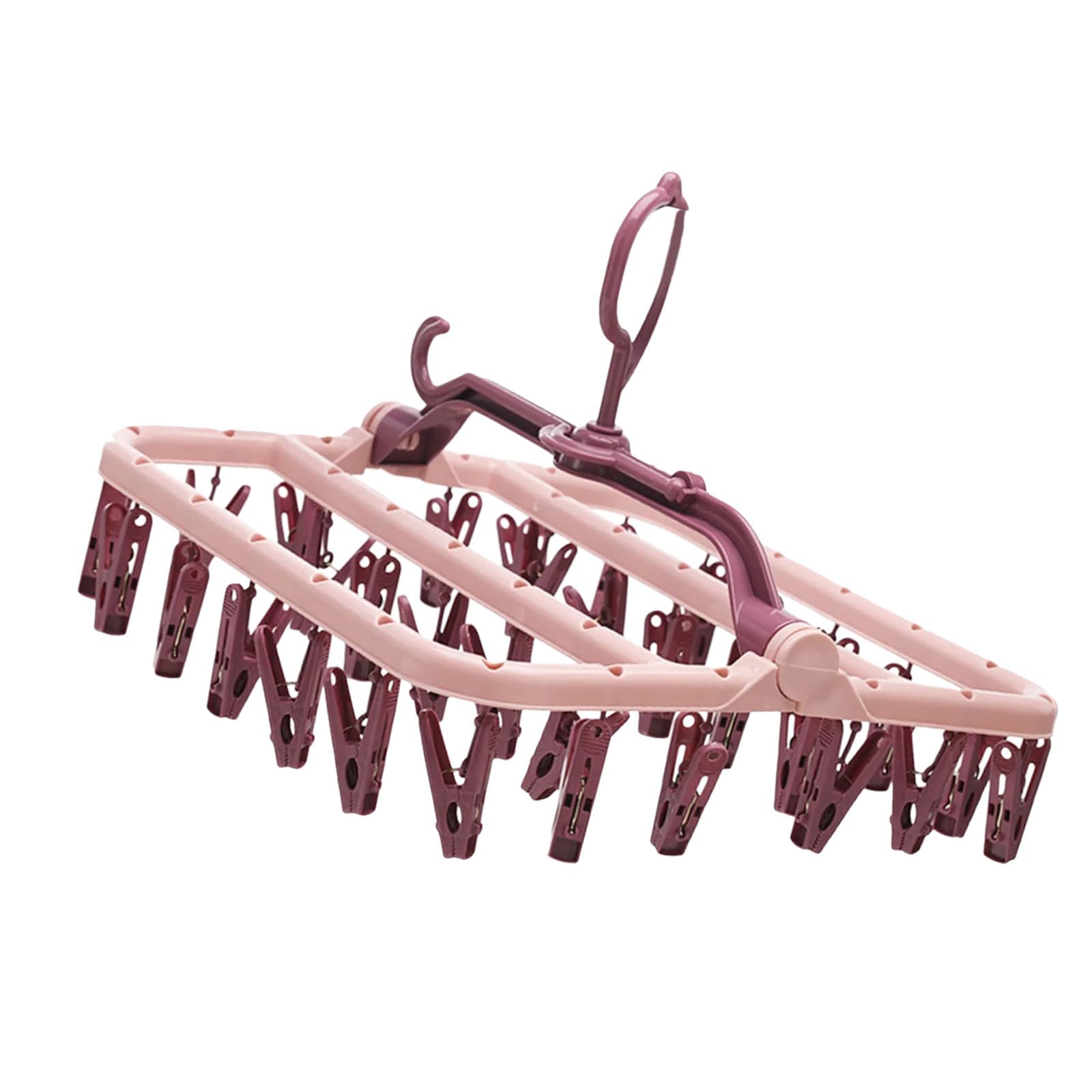 HDOYTXXM Foldaway Clothesline Hanger Thickened Arms Multiple Clip for Apartments Dorms Foldable Laundry Drying Rack with Clip