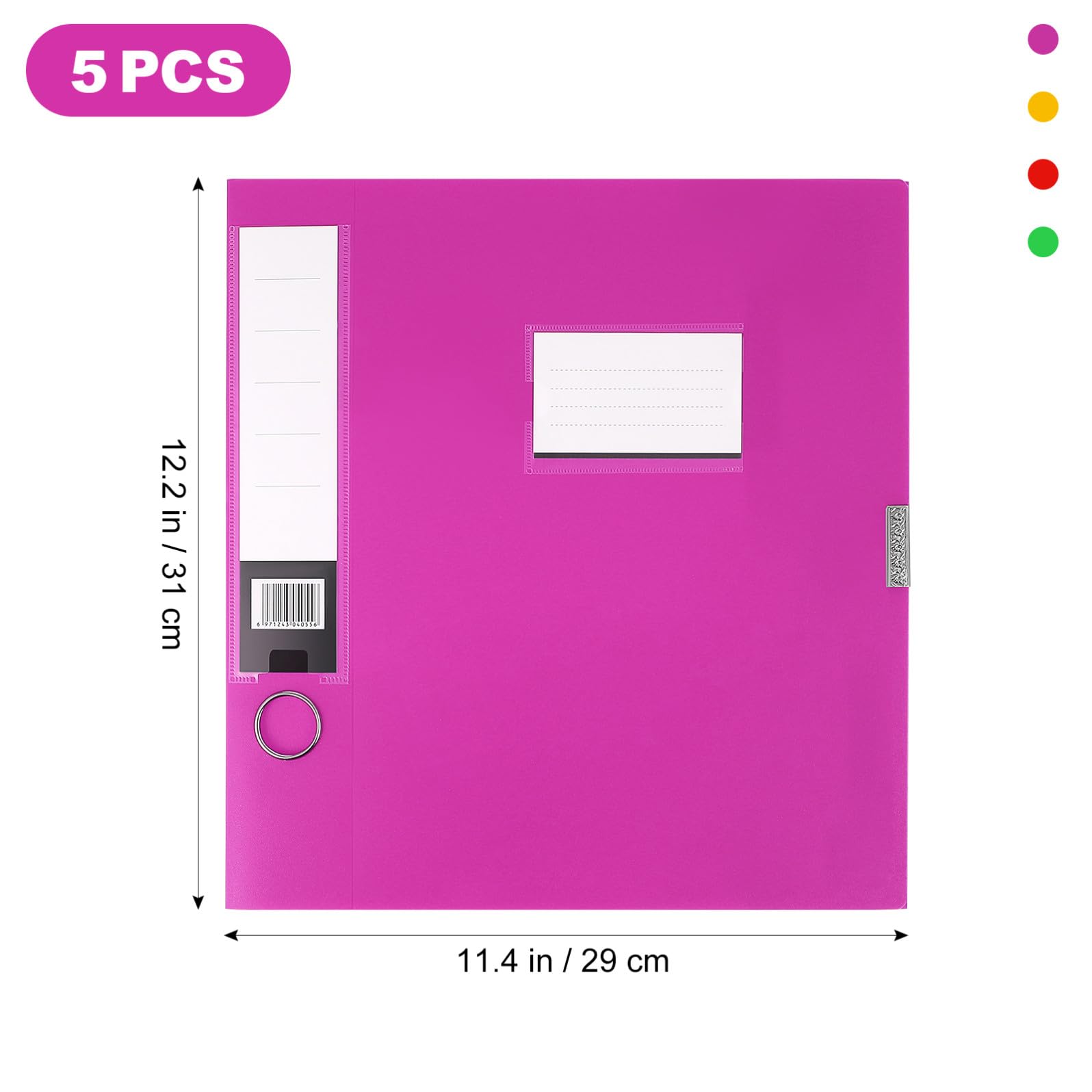 NUOBESTY Cajas de Archivos Escolares Plegables de Plástico Pp, 5 Piezas
