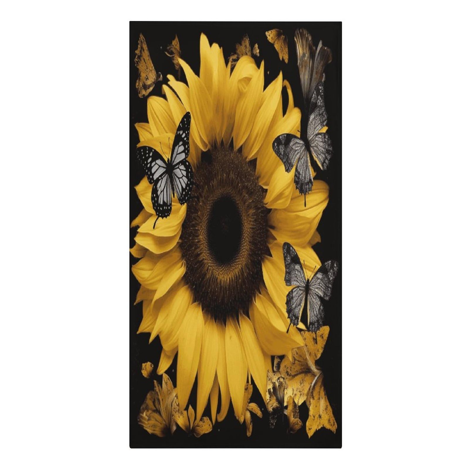FekiLoot Butterfly and Sunflower Towels Soft Oversized Beach Towels Absorbent Sand Free Bath Towel Travel Compact Swim Towels Lightweight Quick Dry Pool Towel Large Beach Blanket 30" X 61"