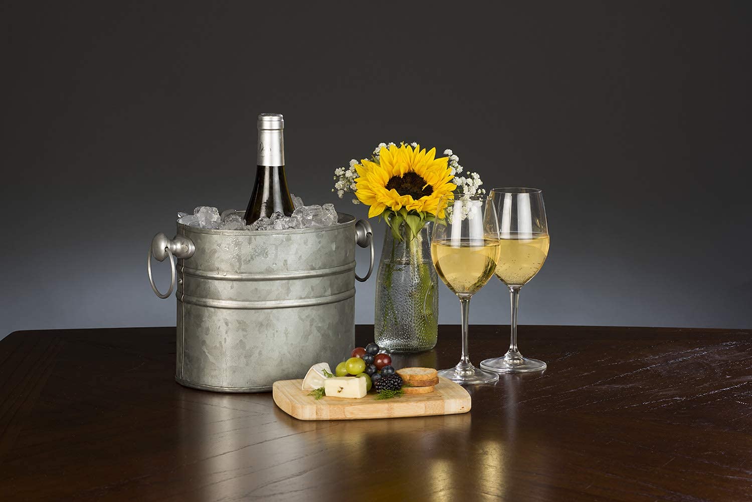 1-Bottle Wine Chiller Ice Bucket | Keeps Wine & Champagne Bottles Cold Without Touching Ice | Wine Bucket | Handcrafted Farmhouse Artisan Design | Patented Technology | Rustique — Amazon image 4