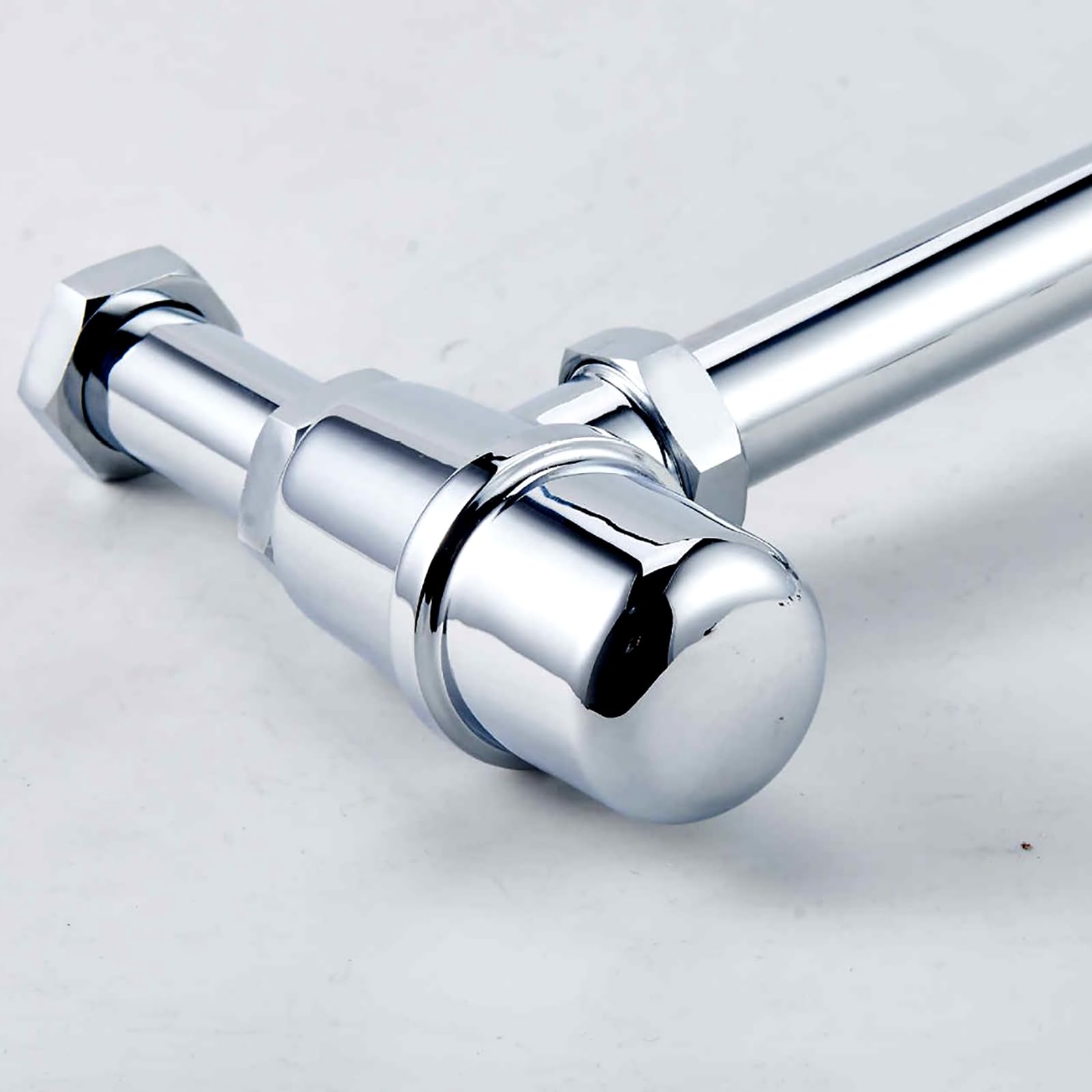Siphon Waschbecken mit Reinigungsöffnung,Ablauf Garnitur,Höhenverstellbares,Geruchsdichte Chrom Siphon in Badezimmern und Küchen