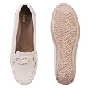 AROOM Elegant Textured Loafers for Women with Soft Comfort Sole, Everyday Casual Wear Slip-On Shoes for Stylish Modern Look (Cream, UK Footwear Size System, Adult, Women, Numeric, Medium, 7) (Cream, UK Footwear Size System, Adult, Women, Numeric, Medium, 8) gallery image