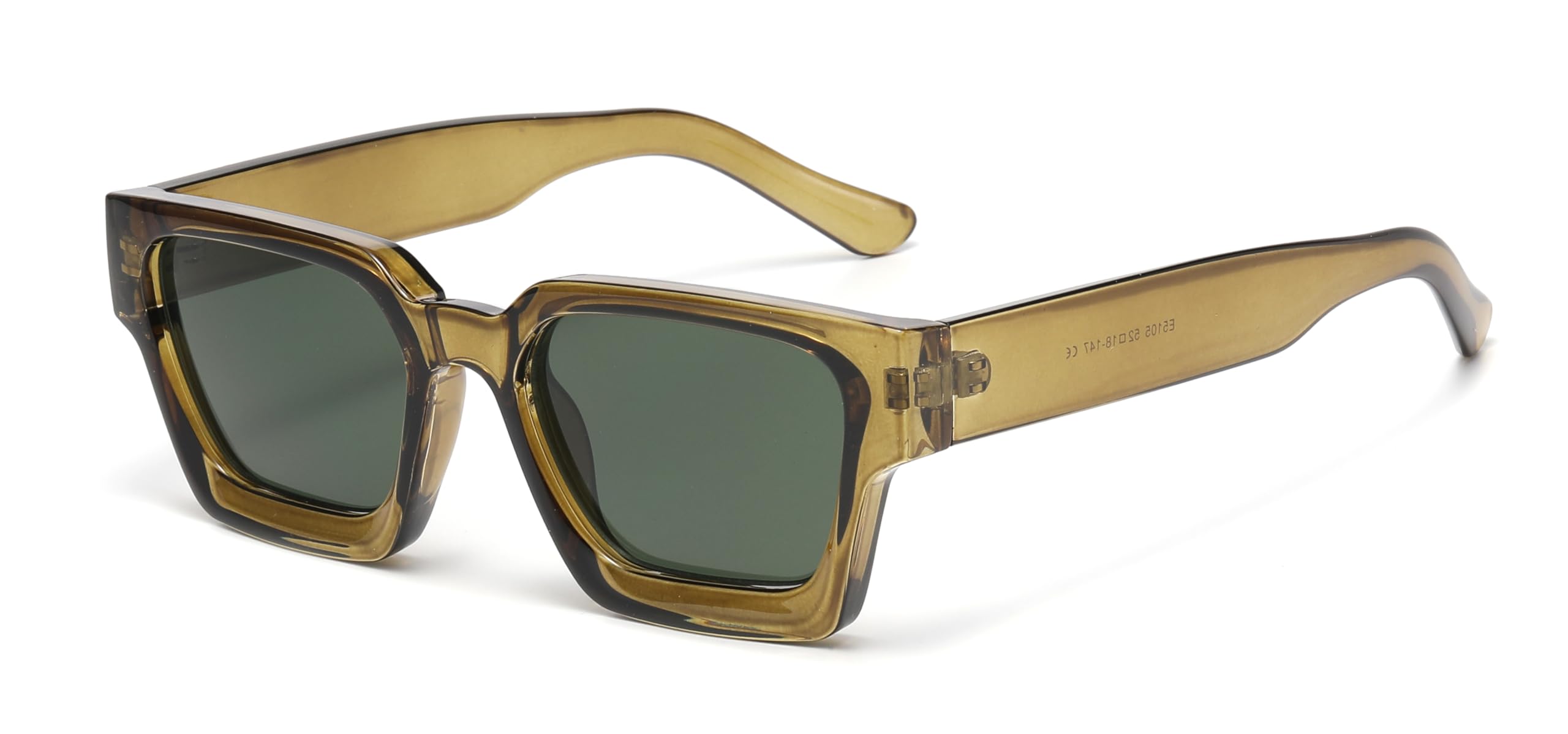 JCTAIFOO Retro Quadratische Sonnenbrille für Damen Herren Vintage Chunky Oversized Rahmen Brille