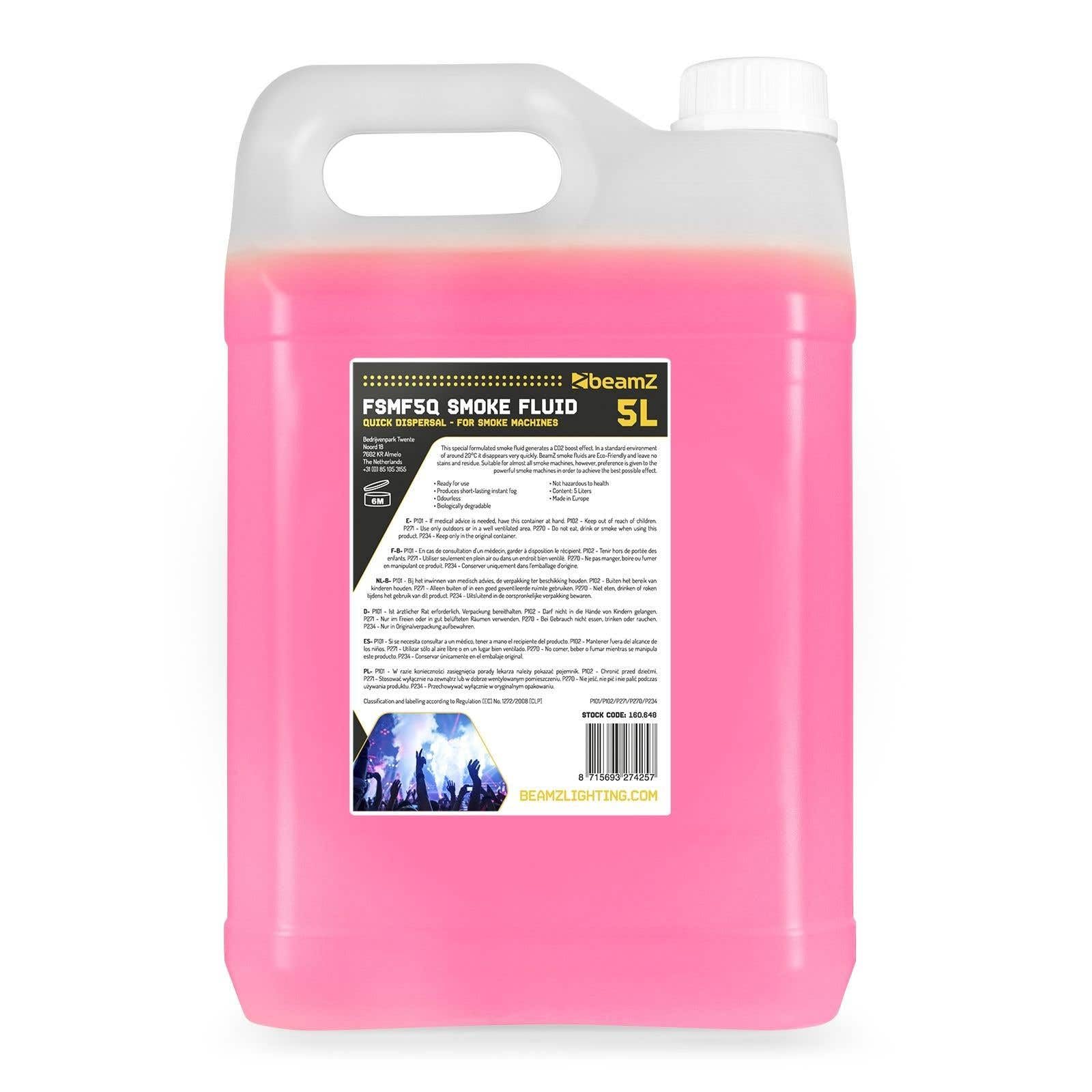 beamZ Liquido per Nebbia 5L Effetto CO2 Dispersione Rapida rosa