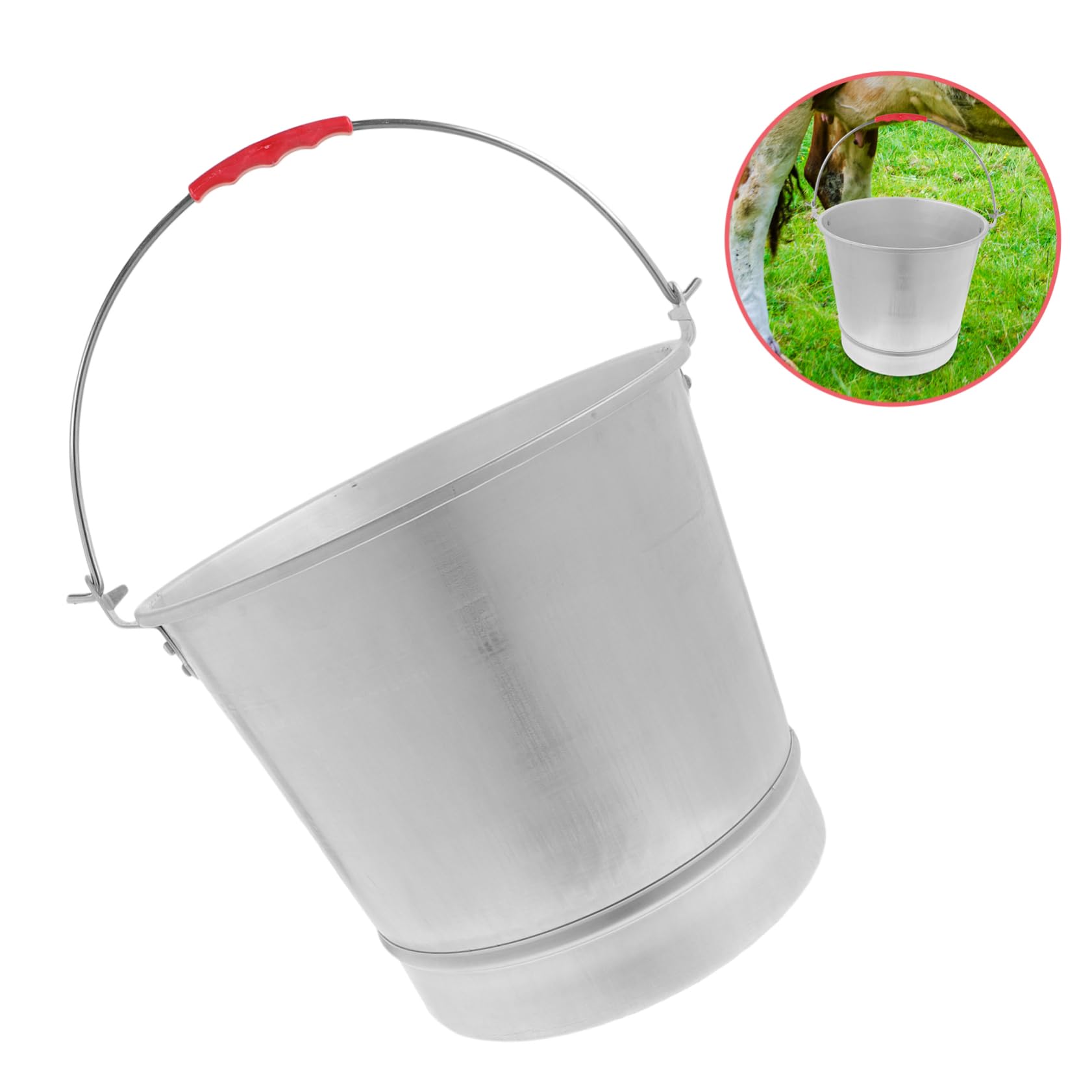 VANZACK Stalowy Wiaderko Aluminiowe z Rączką Do Przechowywania Wody Mleka i Lodu Trwałe Wiaderko Do Użytku Domowego Rolniczego i Hotelowego