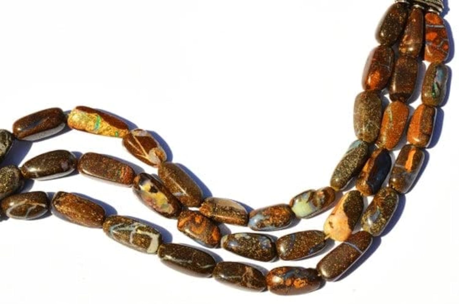 Opal de Boulder perles douces sans facettes pour peaux sensibles