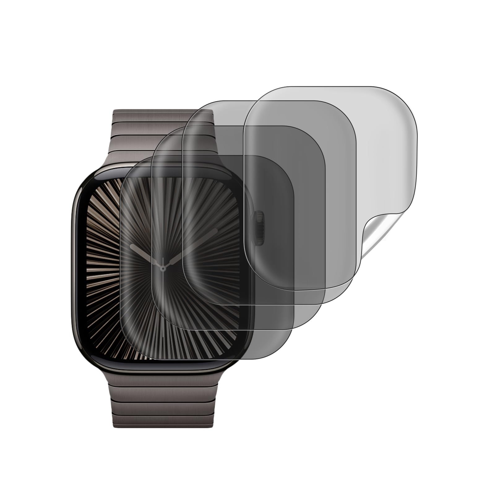 EasEasy 4 Pack Compatible for Apple Watch Series 10 / Series 11 Screen Protector 42mm Privacy, Ultra-thin Soft TPU Film [No-glass] with Self-healing &