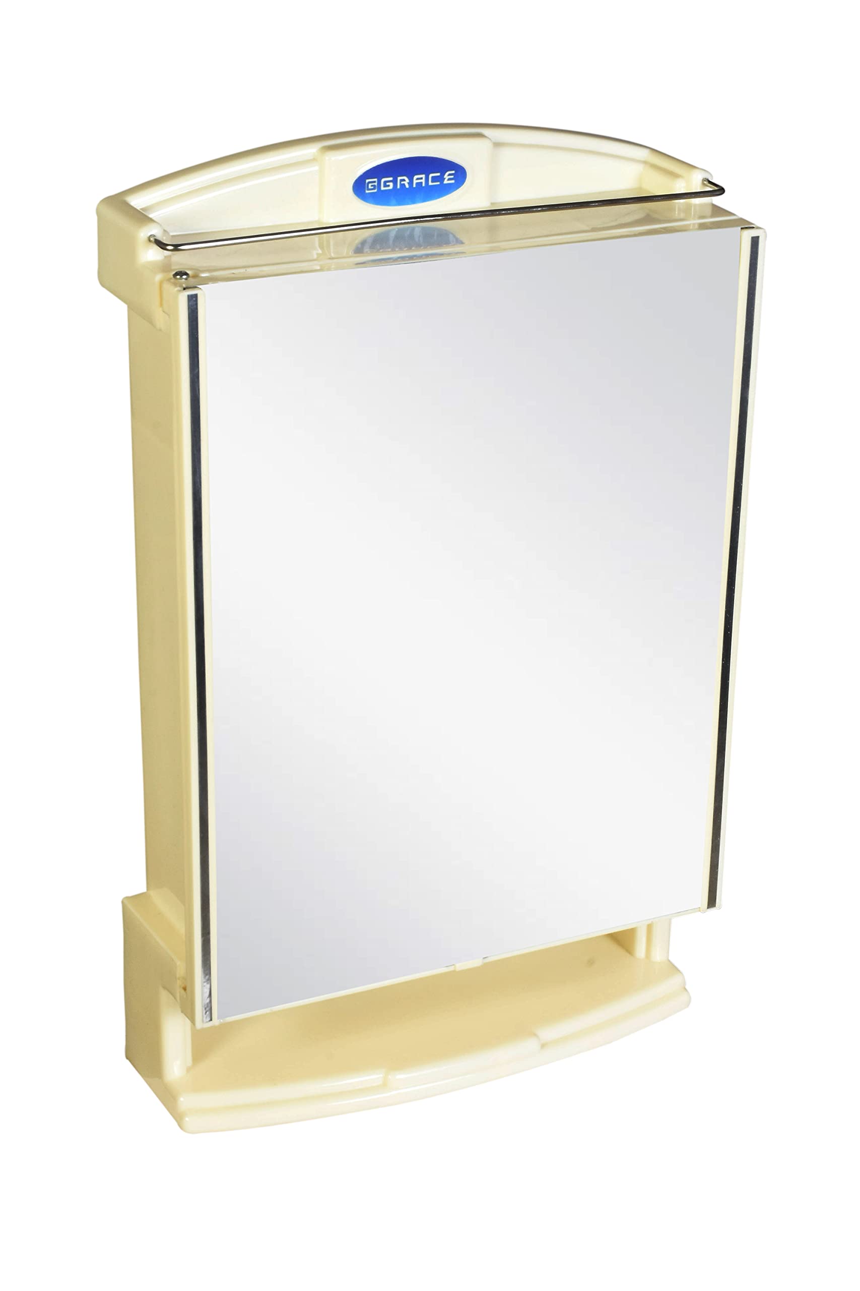 Urban ChoiceGrace Fine Ware Washbasin Cabinet with Mirror, Premium Wall Mounted Storage Cabinet with Magnetic Door & 4 Inner Shelve, Stylish & Heavy-Duty Plastic Cabinet for Storage