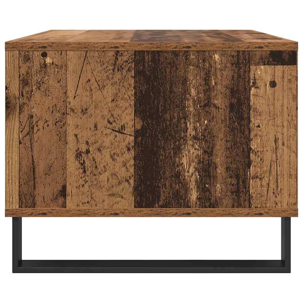 Tavolino da salotto legno vecchio 60 x 50 x 40 cm con struttura in metallo, ripiano portaoggetti salvaspazio ideale per soggiorno, camera, ufficio, design moderno e vintage