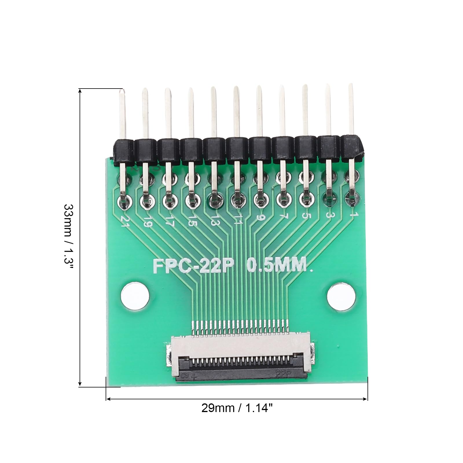 Amazon | uxcell FFC FPCコネクタボード22ピン0.5mmソケットから2.54mm