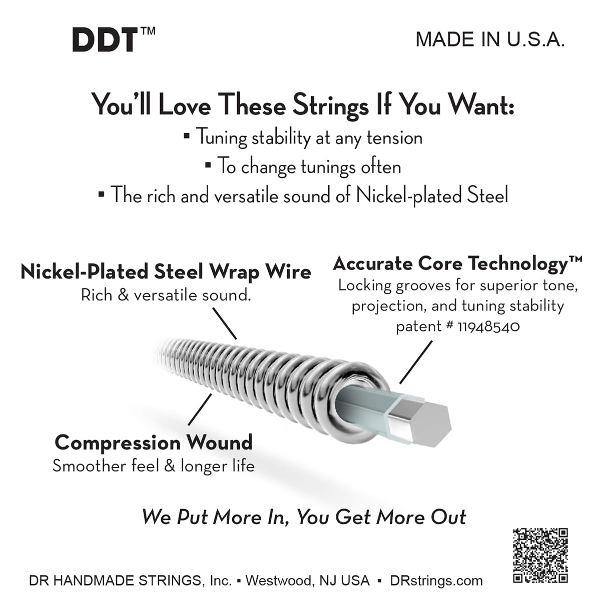 DR DDT Electric Guitar Strings - Confezione da 3 pezzi - Extra Heavy 12-60